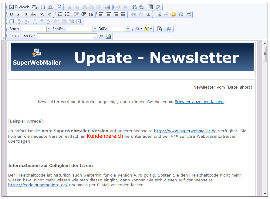 PHP Newsletter Software und E-Mail-Marketing Software zum HTML Newsletter erstellen und HTML Newsletter versenden ink. Follow Up Autoresponder Software